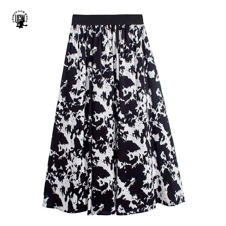 Hot Sale New Fashion Skirt Floral Print Shrink Long Women Skirts