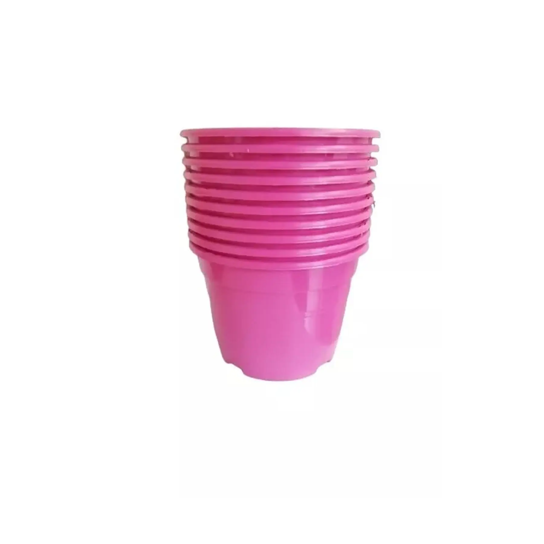 Set of 10 Pink Plastic Pots 2L - Stylish and Durable - Perfect for Adding a Pop of Color to Your Plant Displays