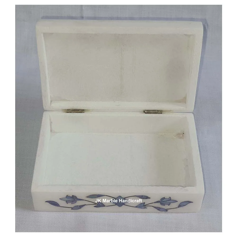 Best Quality Blue Mother Of Pearl Ramadan Gift Boxes New Born Baby Gift Boxes Marble Inlay Flower Design Gift Boxes