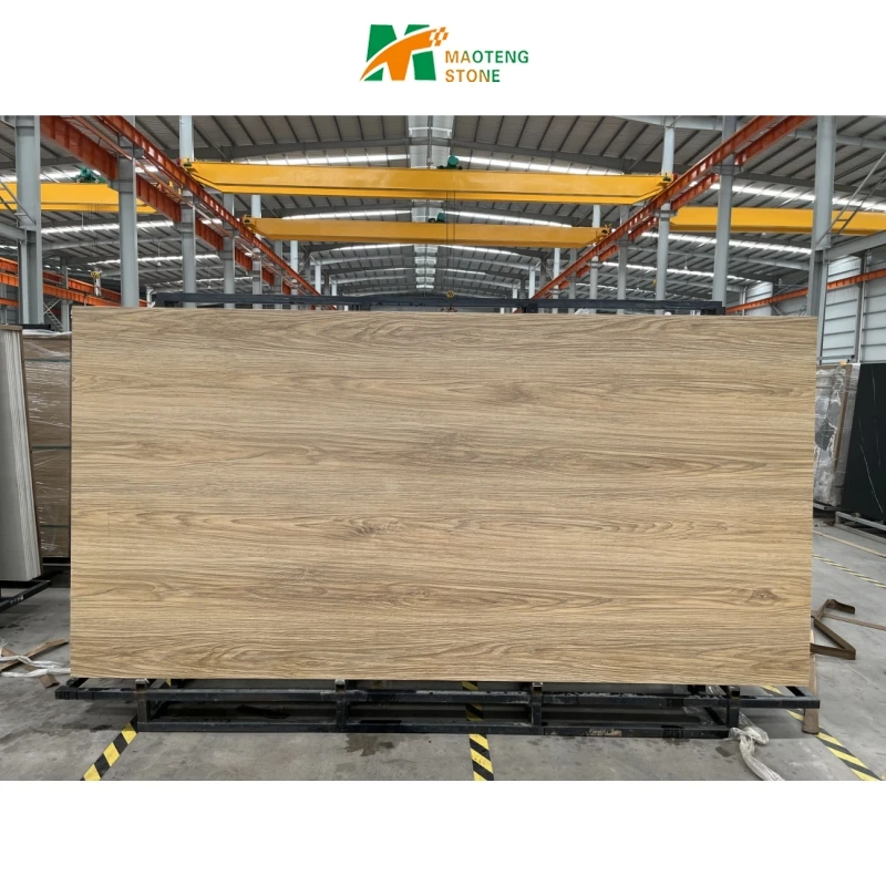 Explosive New Product Wood Look Big Whole Artificial Slab Italian Luxury Wood Sintered Stone