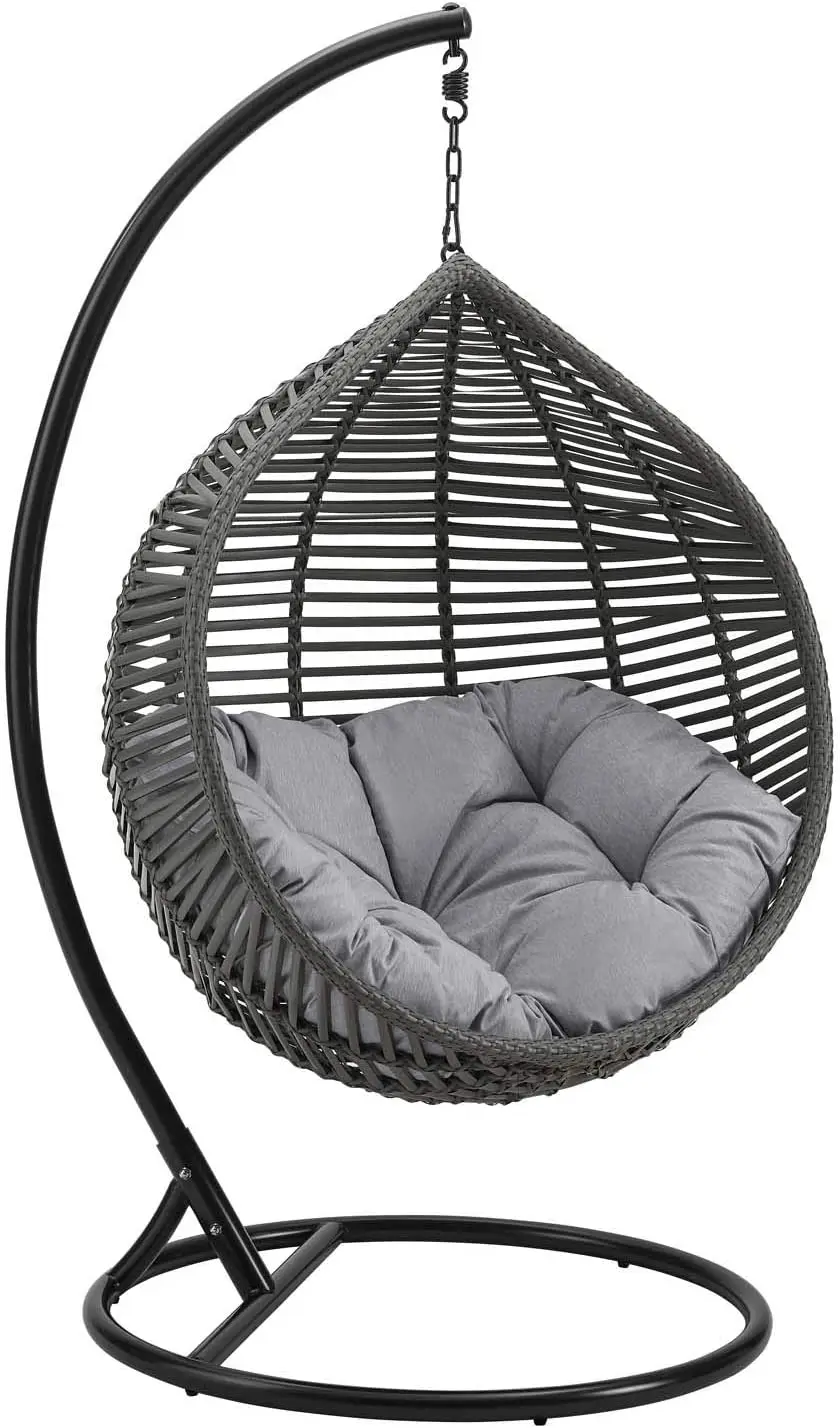 Daijia China Outdoor Patio Wicker Rattan Egg Hanging Swing Chairs With 260 Sets Loading quantity