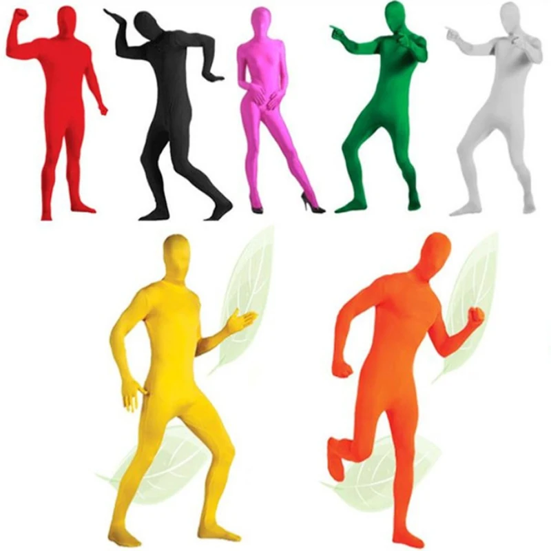 Fotobestway Invisibility Cloak Jumpsuits Ninja Cosplay And Mouth Black Man Halloween Stage Show Tight Mysterious Actor Costume