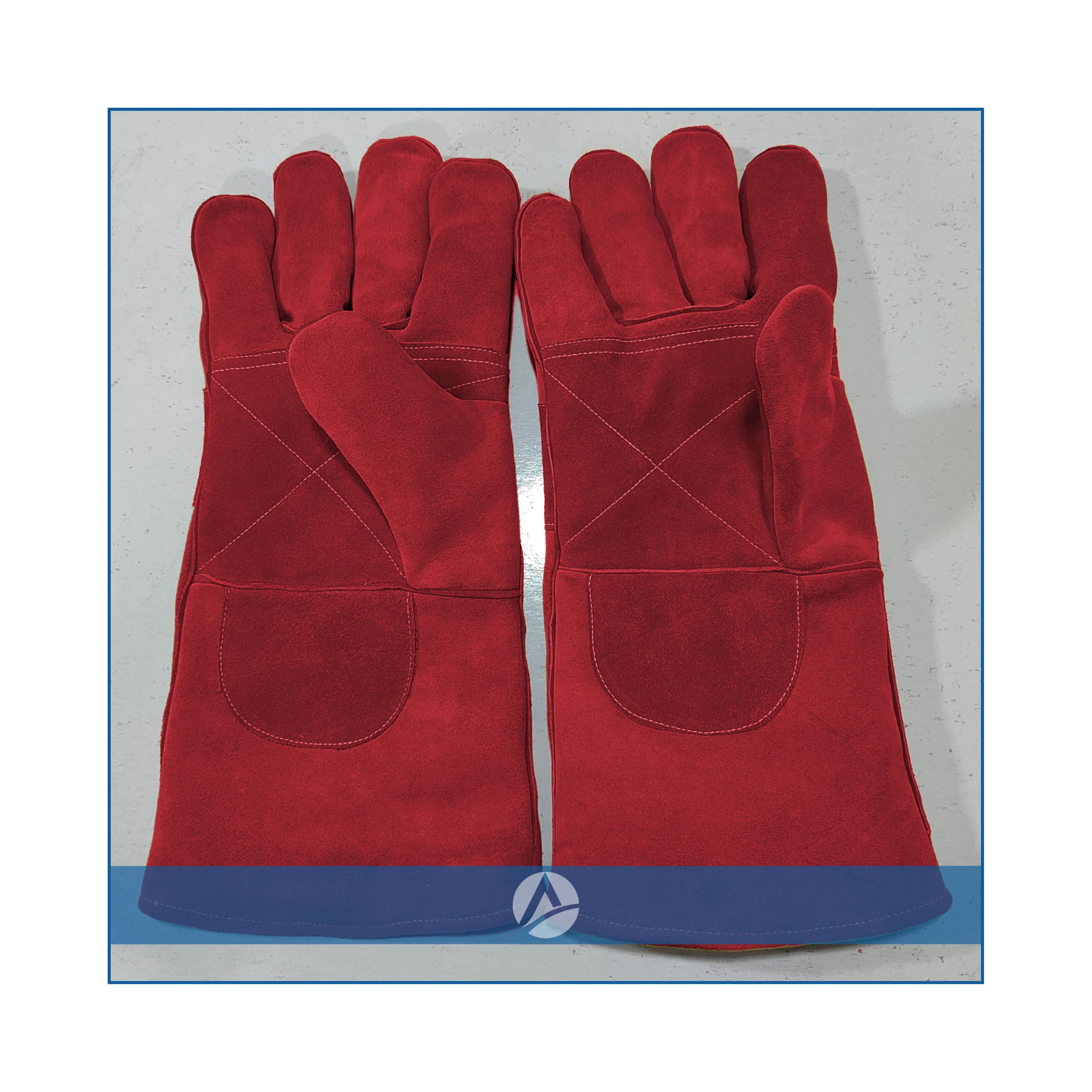 Anti-heat Welding Gloves Working Gloves Double Leather on palm Split Cow Leather Welding Gloves