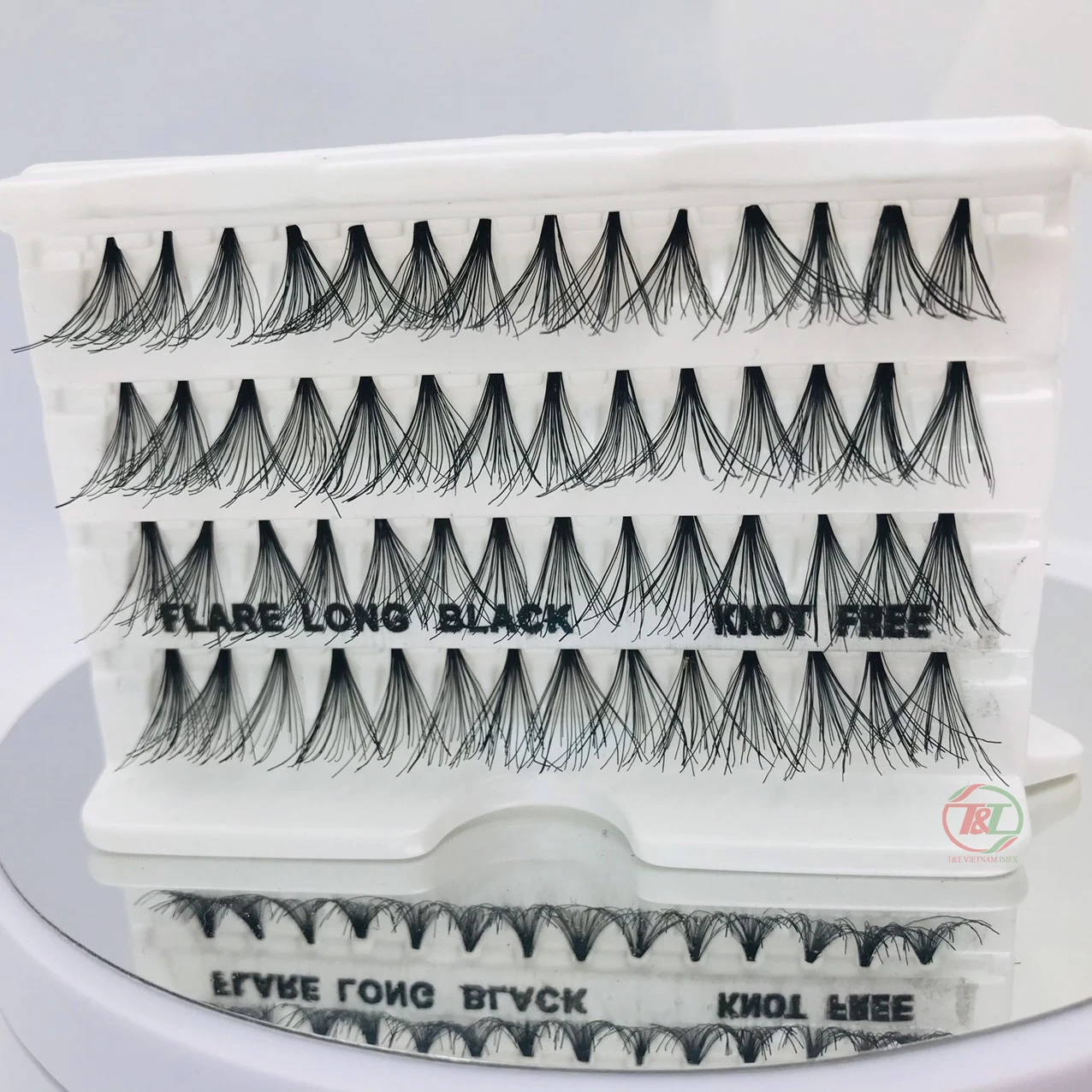 Vietnam wholesale premium quality flare eyelash knot free 56 clusters eyelash extension supplies professional