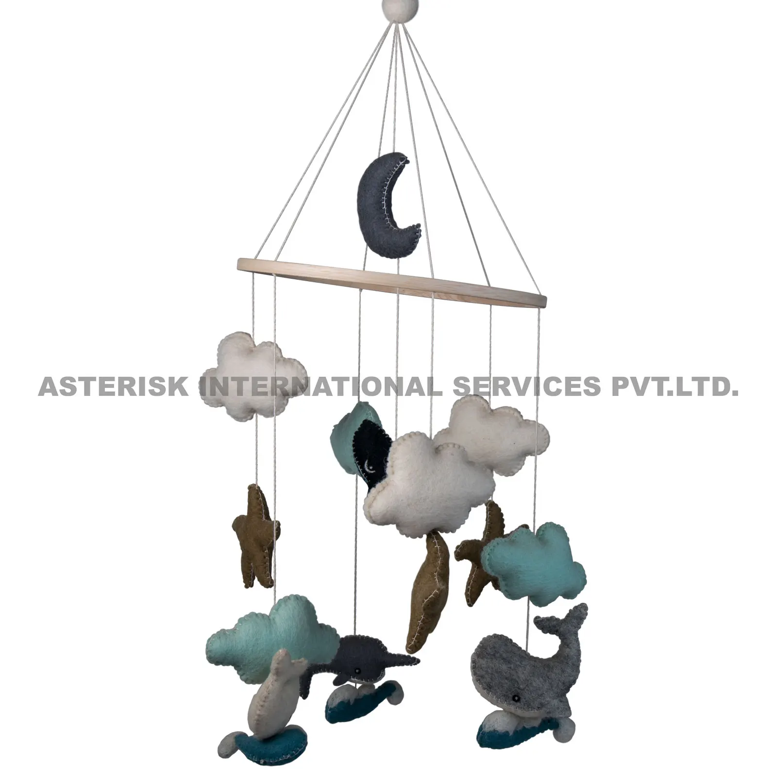Personalized Musical Nautical Design Whale Felt Baby Mobile for Ocean-Themed Nursery Baby Showers and Gifts Shop Now!