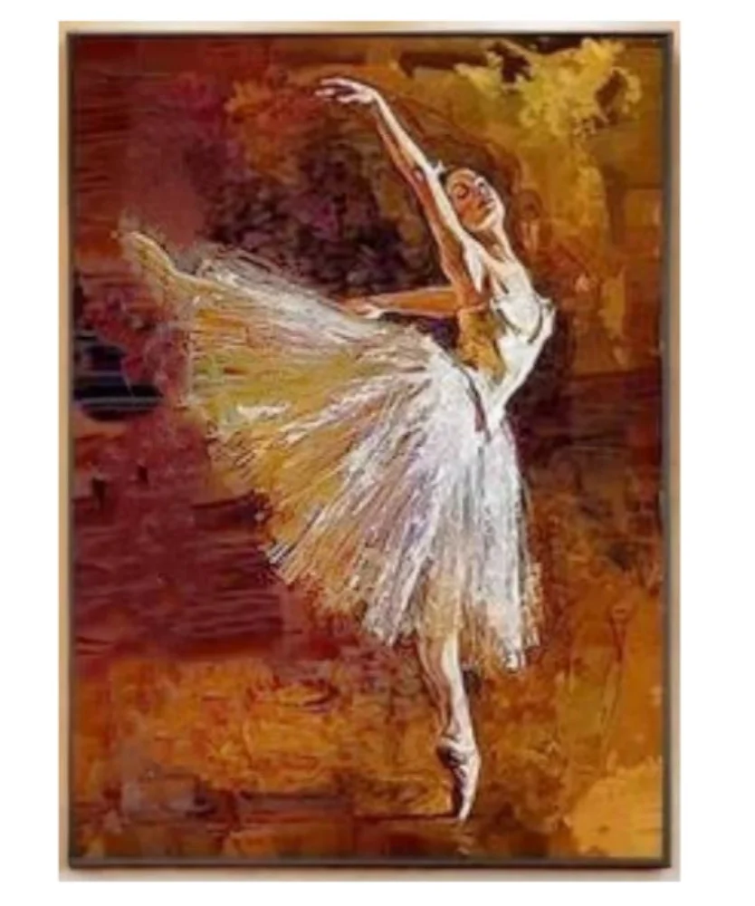 100% Real Hand Painted Oil Painting on Canvas , Abstract Ballet Dancer Girl Oil Painting, for Home Decoration, Gifts
