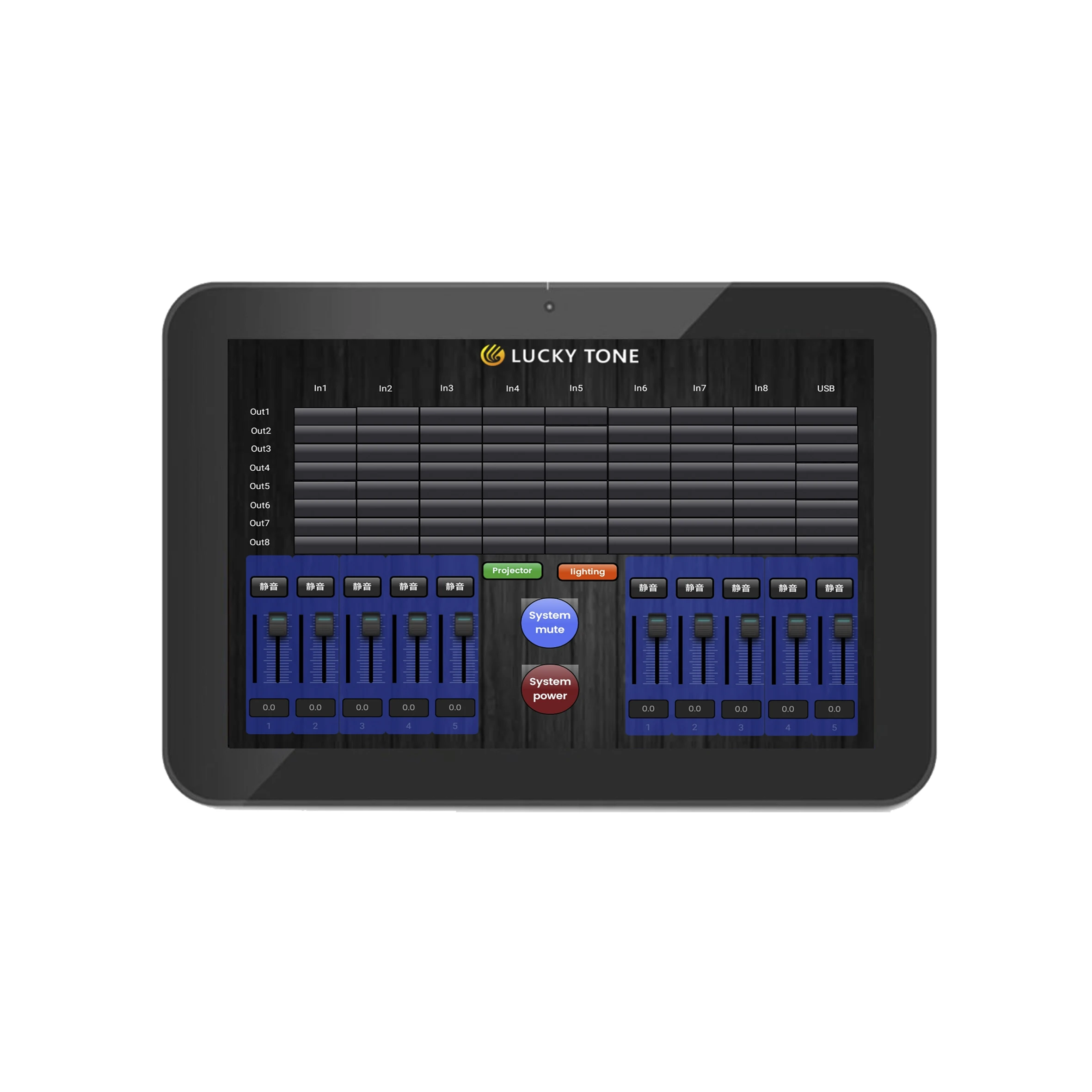 Профессиональная цифровая настенная панель управления Dante с 8 1 Android для DSP 1616n + 1616ND 880n 880ND 3232ND 6464ND