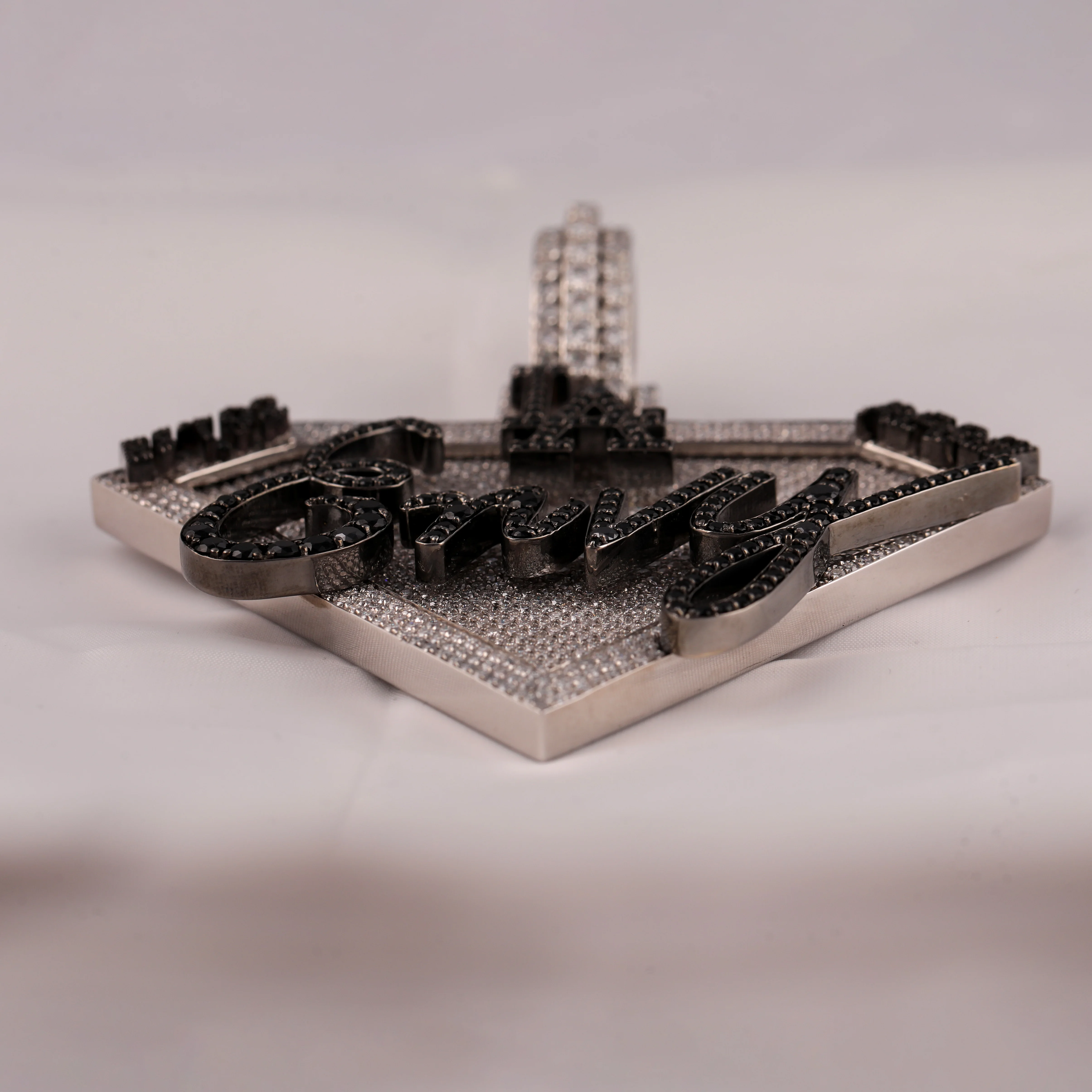 Moissanite Customized Shaped Diamond Pendant 925 Sterling Silver Full Iced Out Black & White Moissanite Pendant Gift For Him