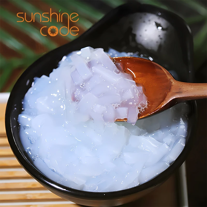 Sunshine Code Coconut Jelly Strips Raw Nata De Coco / Coco Semide Free Sample For Wholesales