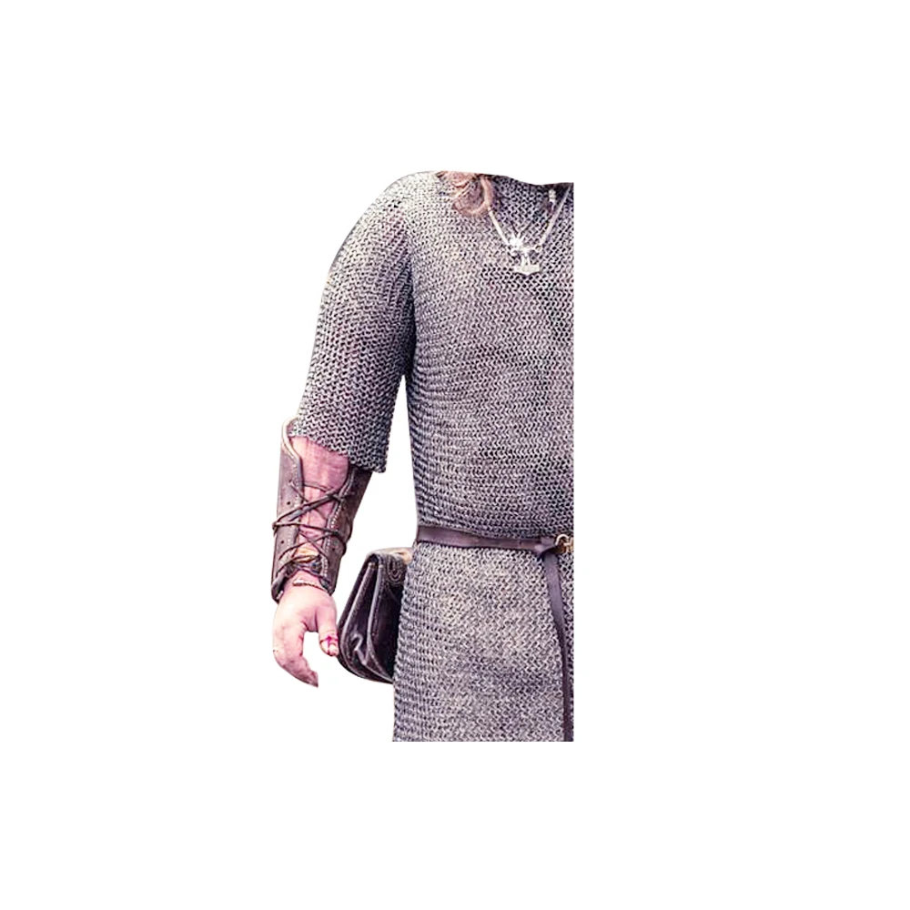 Medieval Edge Hauberk Flat Riveted Wedge Chain Mail Rings Assembled In Order To Make Armor