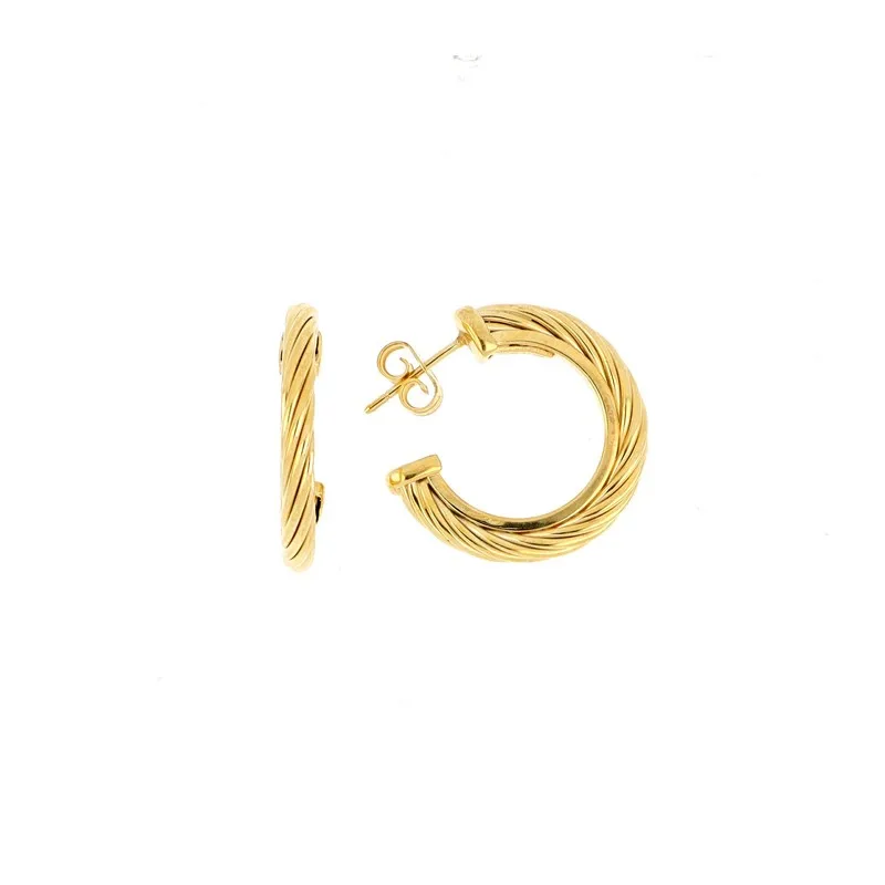 Высококачественные позолоченные серьги 18K желтого цвета с булавками ручная работа полотенца трубка внутренний диаметр MMS 20