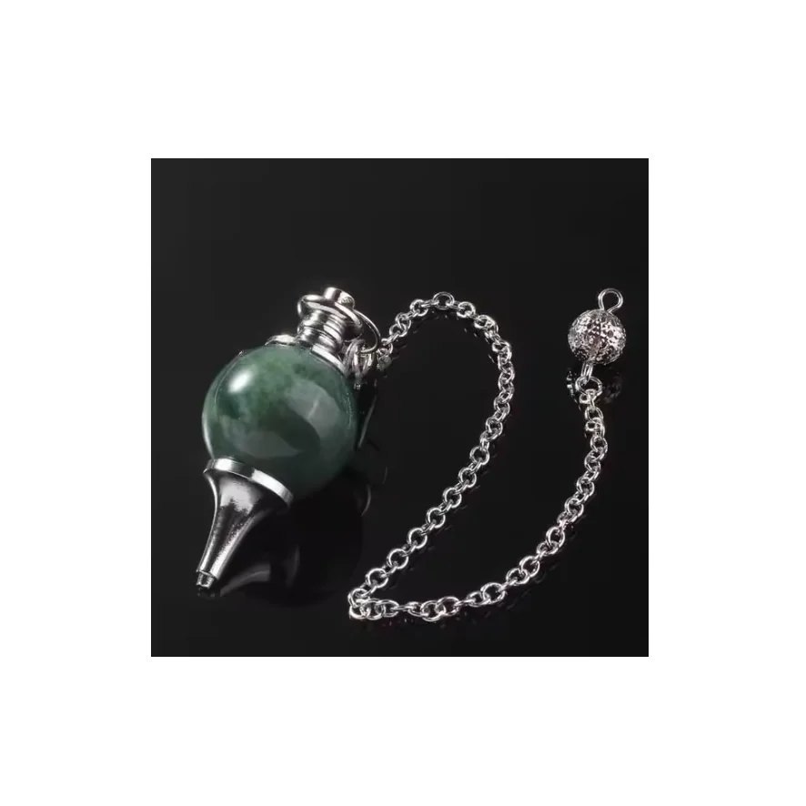 Best Price Moss Agate Ball Pendulums for Energy Healing and Reiki Balancing Use from Indian Exporter at Best Prices