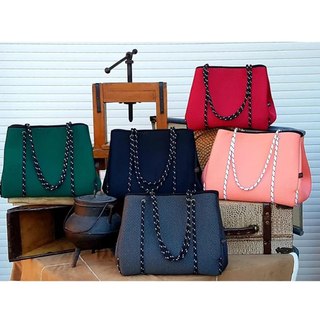 Washable Handbag Waterproof Beach Neoprene Tote Custom Design Printing Wholesale Tote Bag