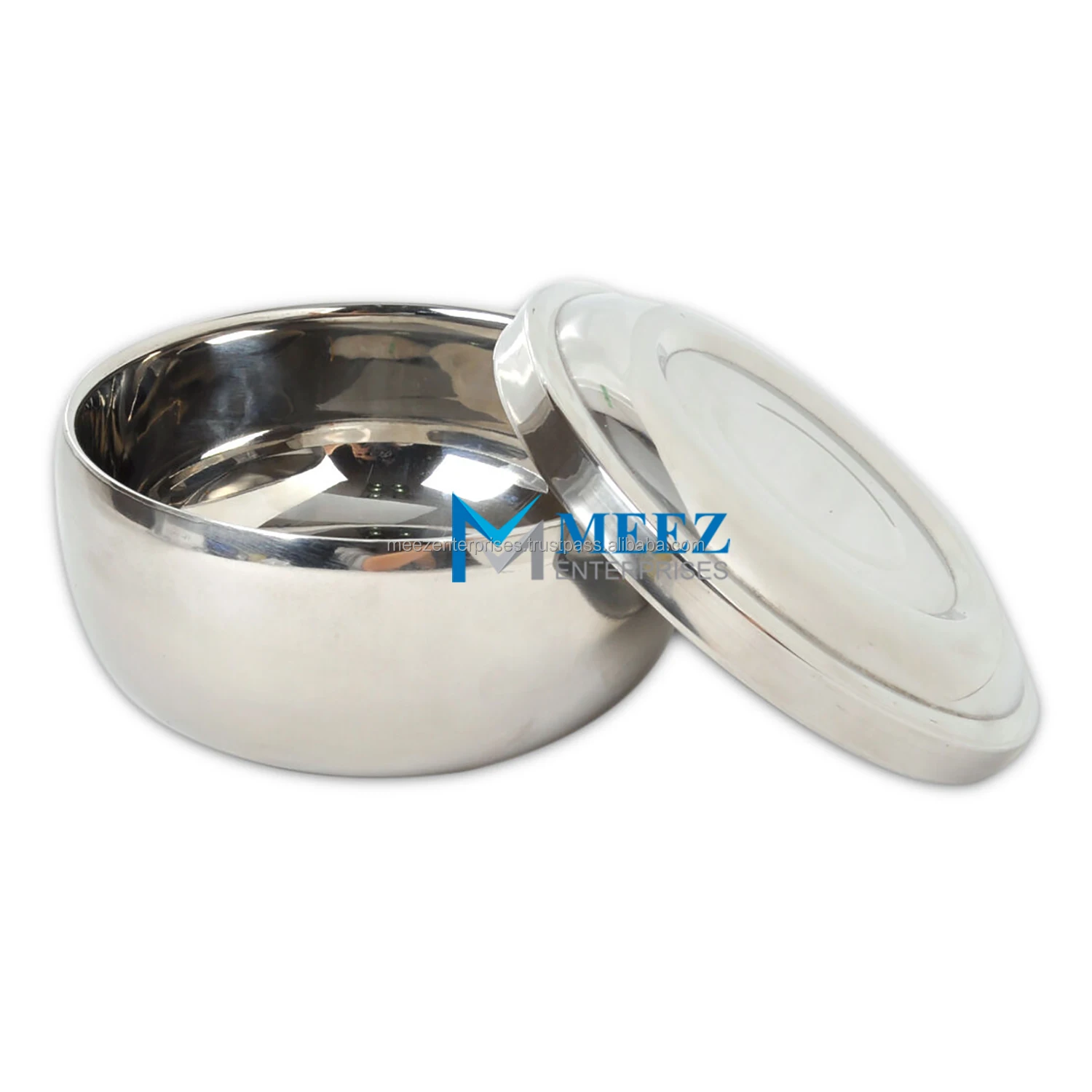 Stainless Steel Shaving Soap Bowl With Lid Hand Assembled For Mens Clean Shave Beauty Instruments