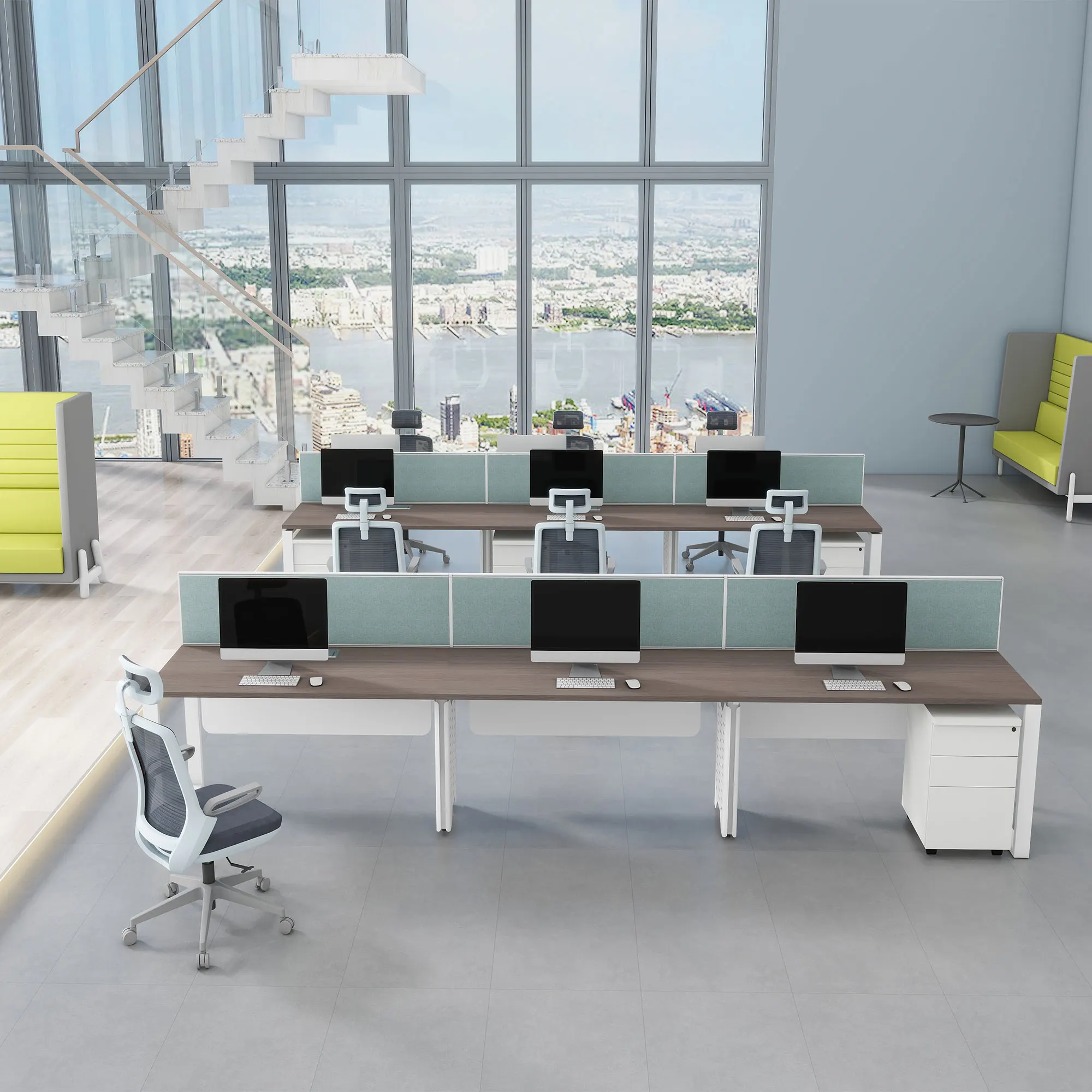 Office Furniture Modern Modular Office Desk 2 4 6 Person Office WorkStation Cubicle For Staff Space