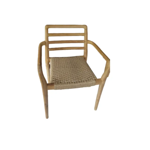 Rattan Dining Chair With Backrest and Wooden leg Armrests for Hotel wedding Dining Room And Restaurant Simple Modern Design
