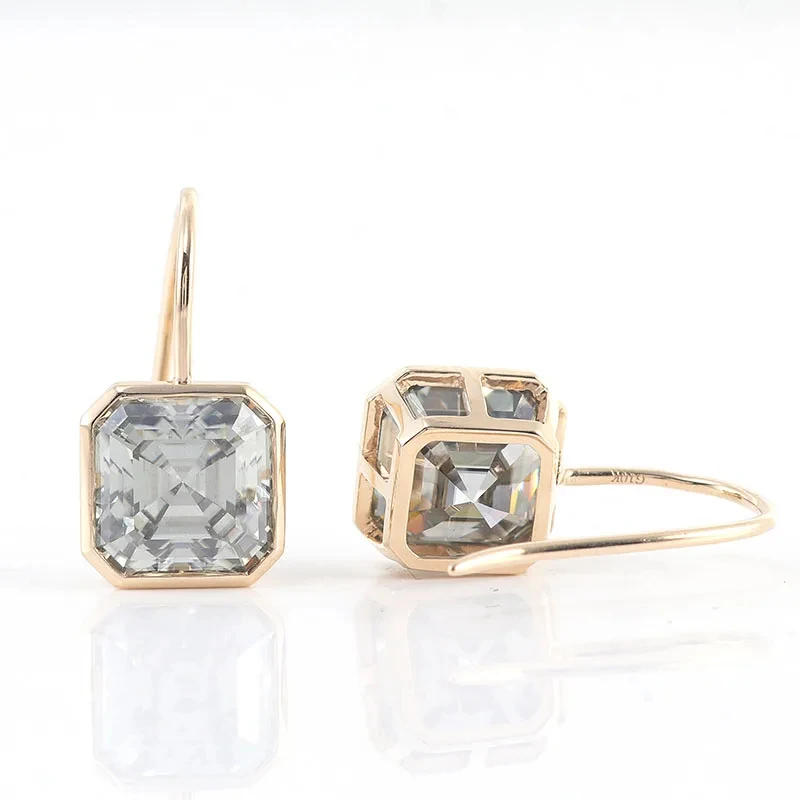 2023 Trendy Fashion Women Jewelry Luxury Classic Gold Plated 925 Sterling Silver Lab Grown VVS Moissanite Diamond Stud Earrings