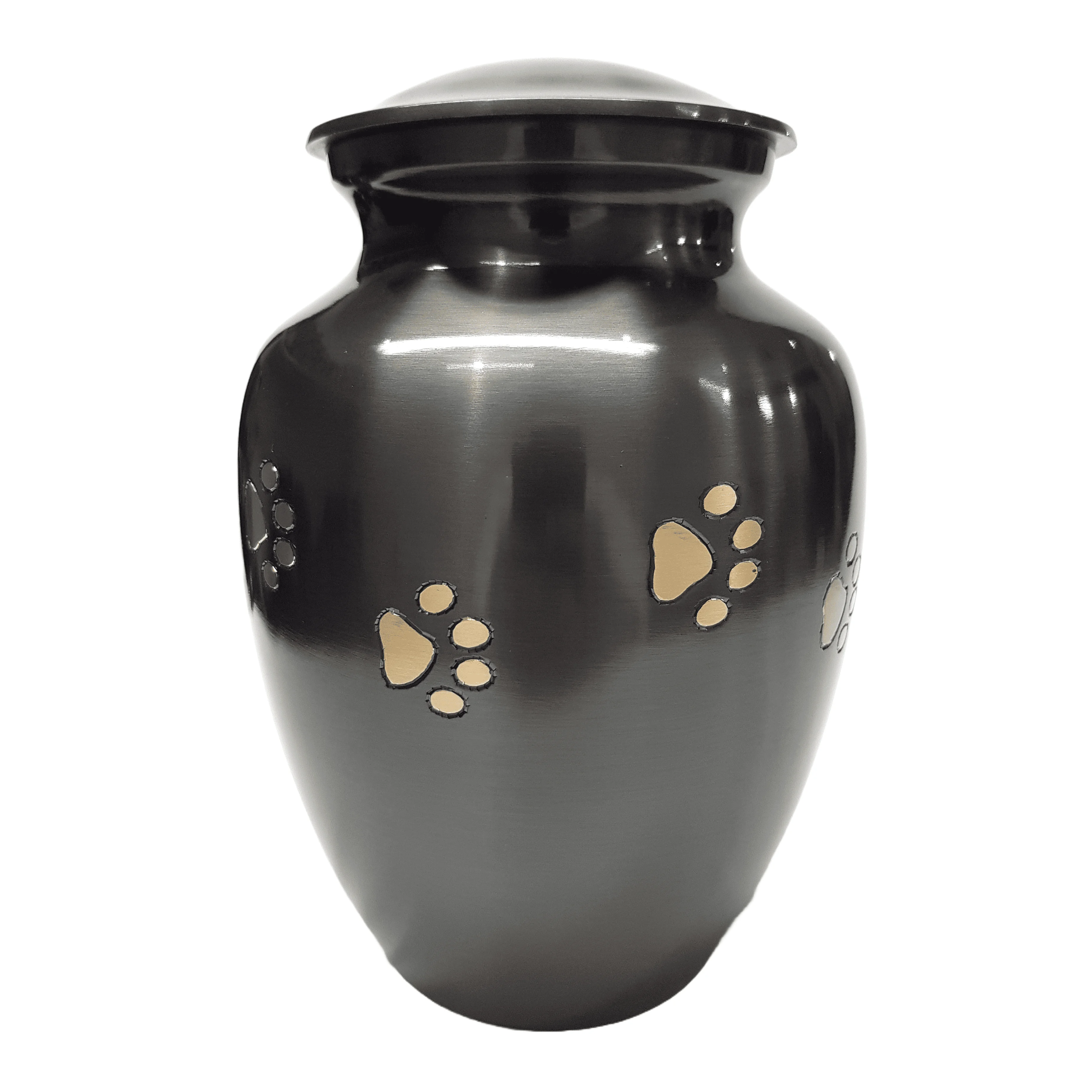 Modern Black Metal Pet Cremation Urn Decorative Memorial Ashes Keepsake for Cat and Dog for Adult Storage