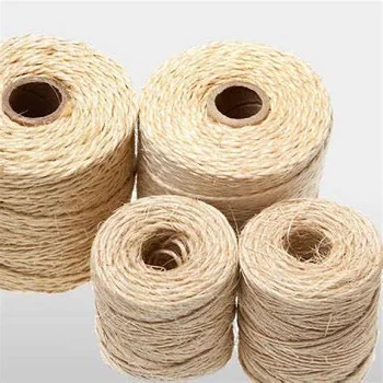 Natural Fiber Rope 3-Strands Twisted Eco-Friendly Sisal Packing Rope Flame Retardant Woven Concrete Spinning Use Raw Pattern