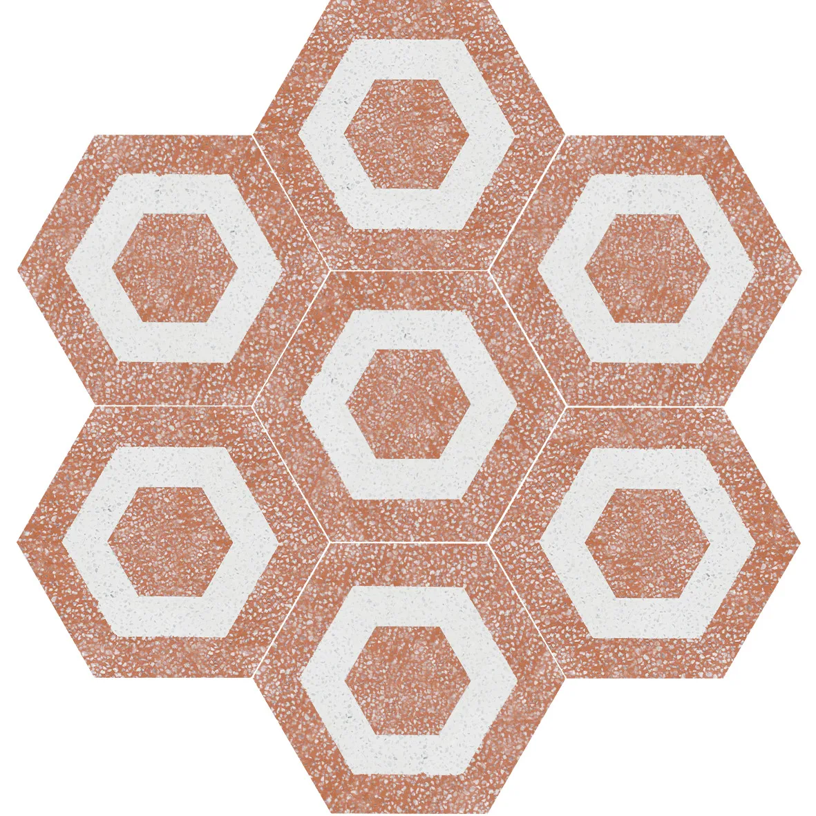 Terrazzo encaustic cement tiles hexagon VTH23-005-T03