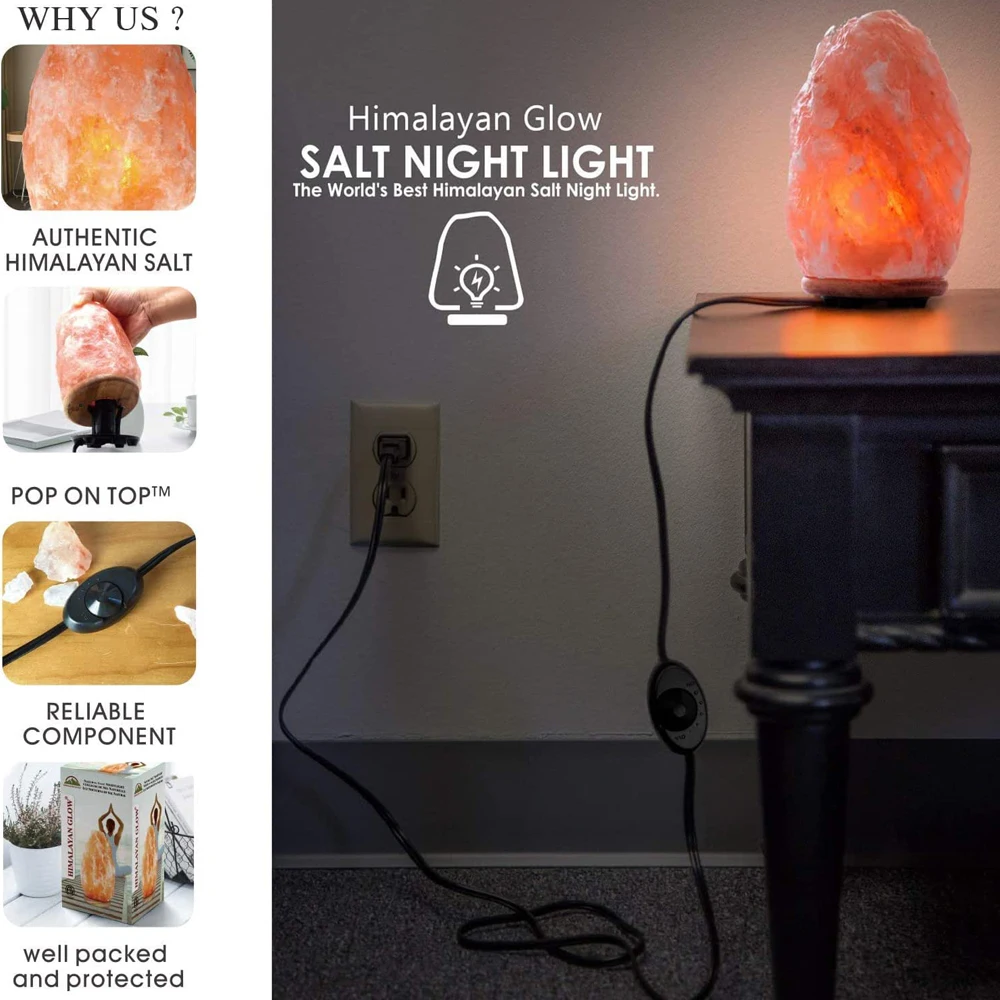 Оптовая продажа соляная лампа Гималайская Розовая кристаллическая с переключателем ВКЛ/ВЫКЛ