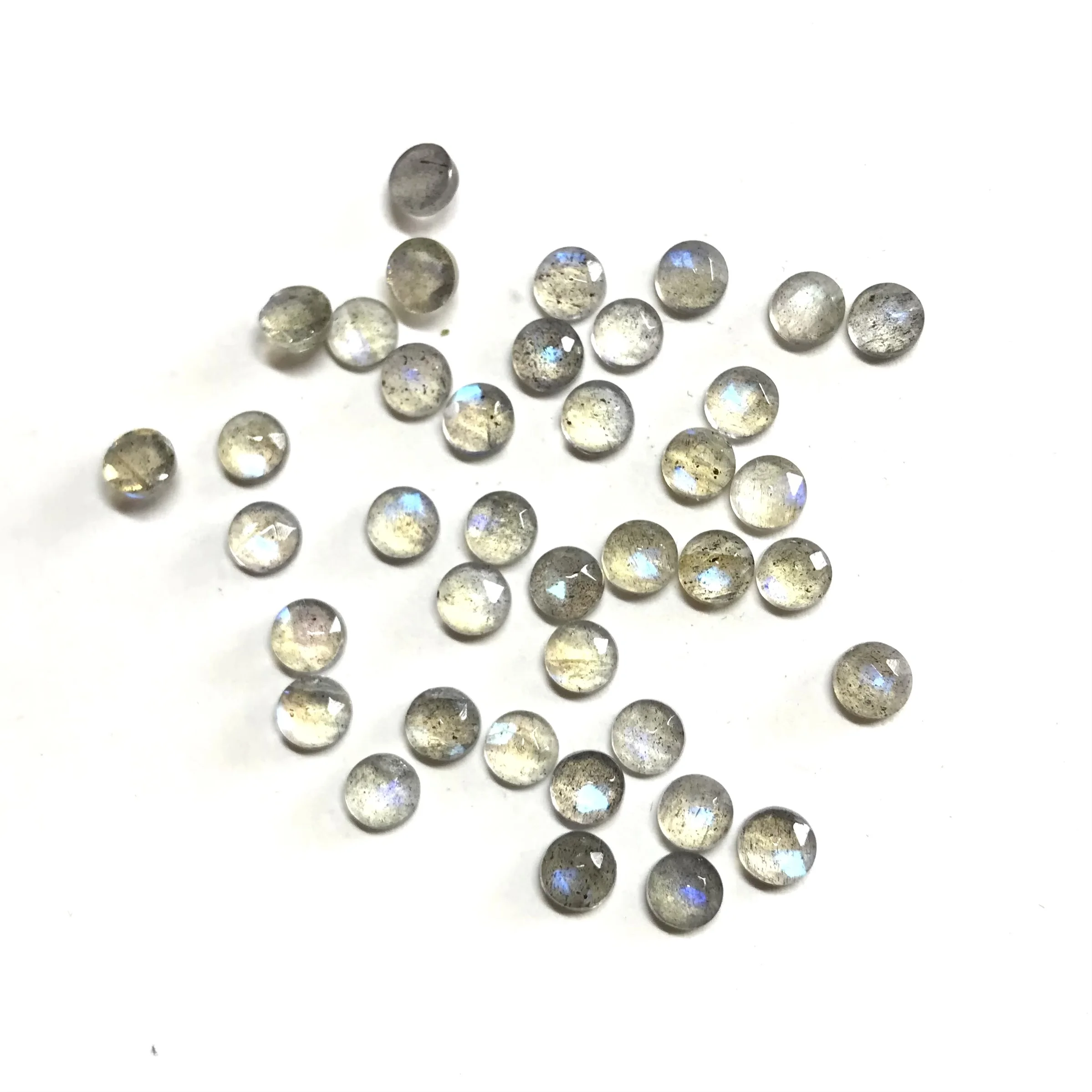 4mm Natural Labradorite Round Shape Rose Cut Cabochon Loose Gemstone High Quality Semi Precious Stone Wholesale Price
