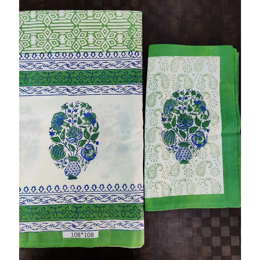 Manufactory Direct Indian Cotton Block Printing Bedroom Sets King Bedding Set With Cheap Price Block Print Cotton Bed Cover