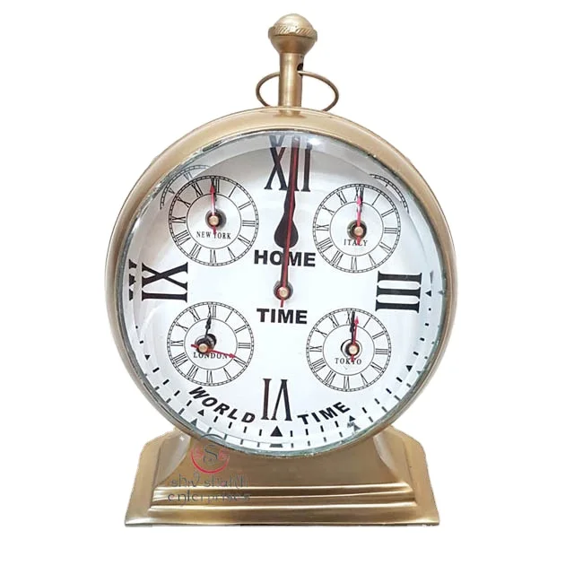 Настольные часы с морским мировым временем латунные коллекционные антикварные дизайнерские настольные в подарок