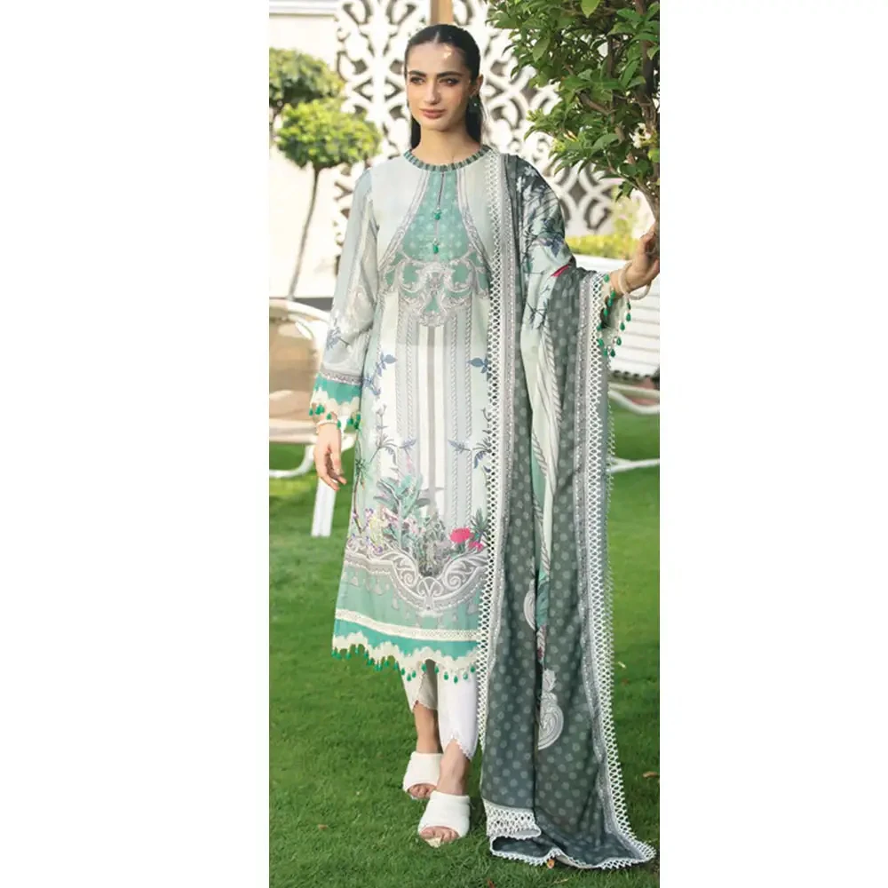 Lawn 3 Piece suits with Heavy Embroidery with Chikan Kari for women by Riaz Arts Volume TEHZEEB Designers Summer Collection