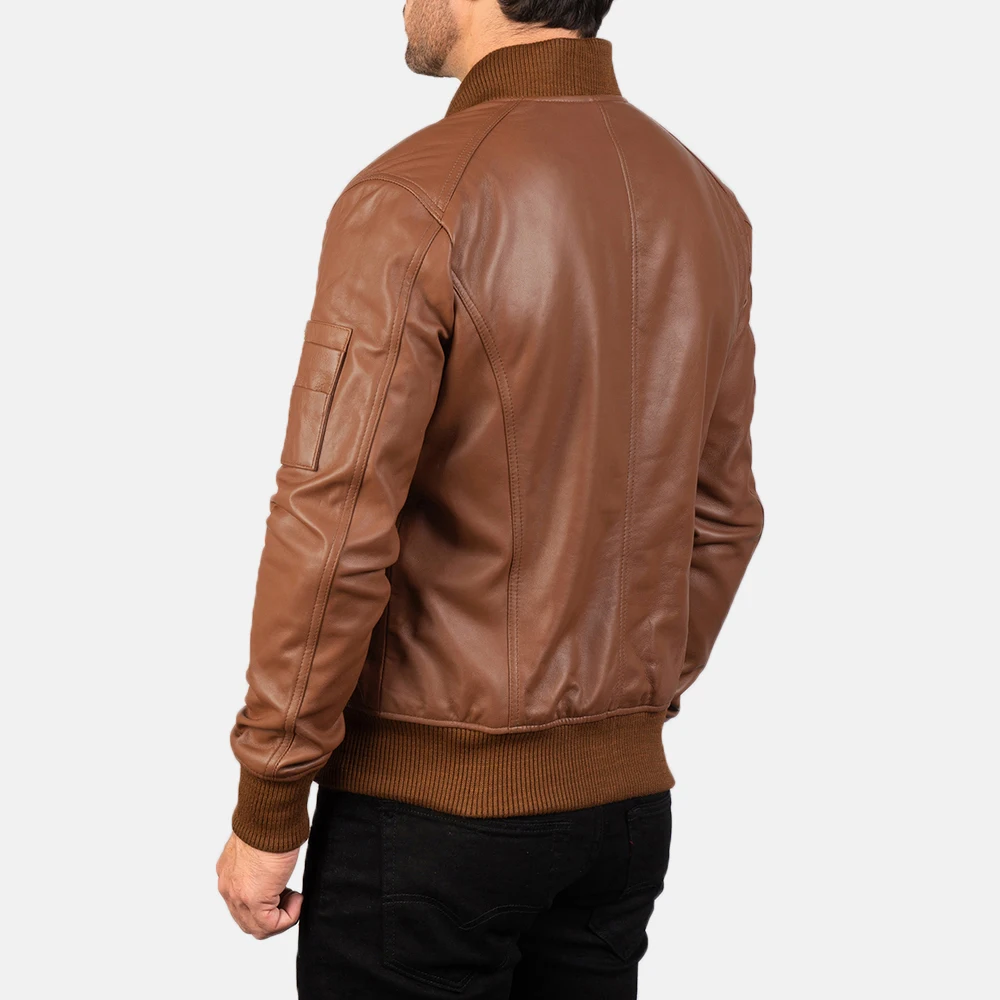 Genuine Sheepskin Bomber Leather Jacket Men Motorcycle Leather Jackets Multi Color Mens Leather Jacket