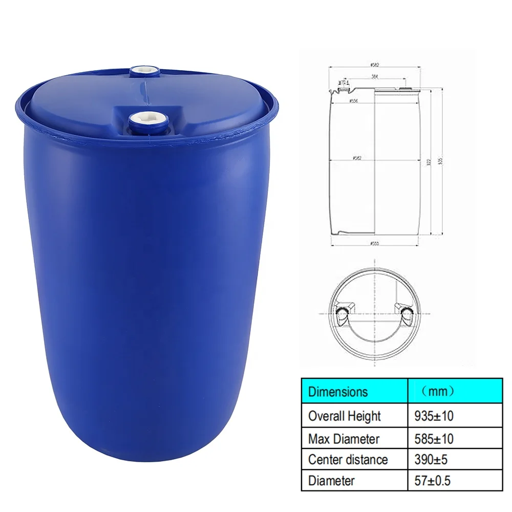 200 liter 55 gallon 150l  50 ltr empty new blue HDPE plastic drum for engine oils