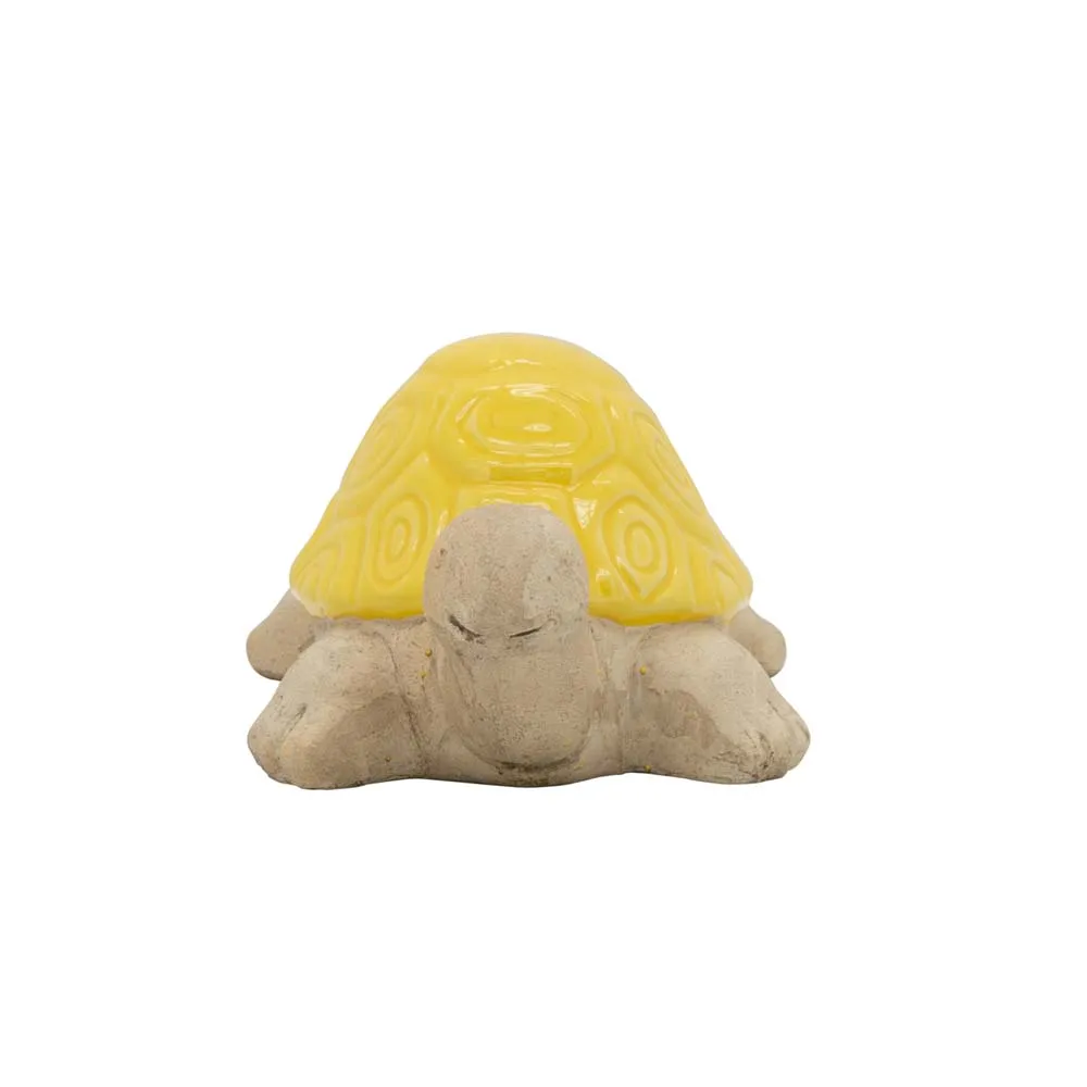 Sagebrook Home 10 Inch Ceramic Tortoise Yellow Color Premium Quality Wholesale Supplier