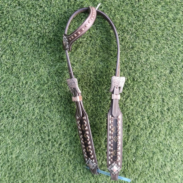 Handmade Genuine Leather Horse Leather Bosal Headstall with Fancy Buckle and Fancy Decorated Western Bosal Headstall
