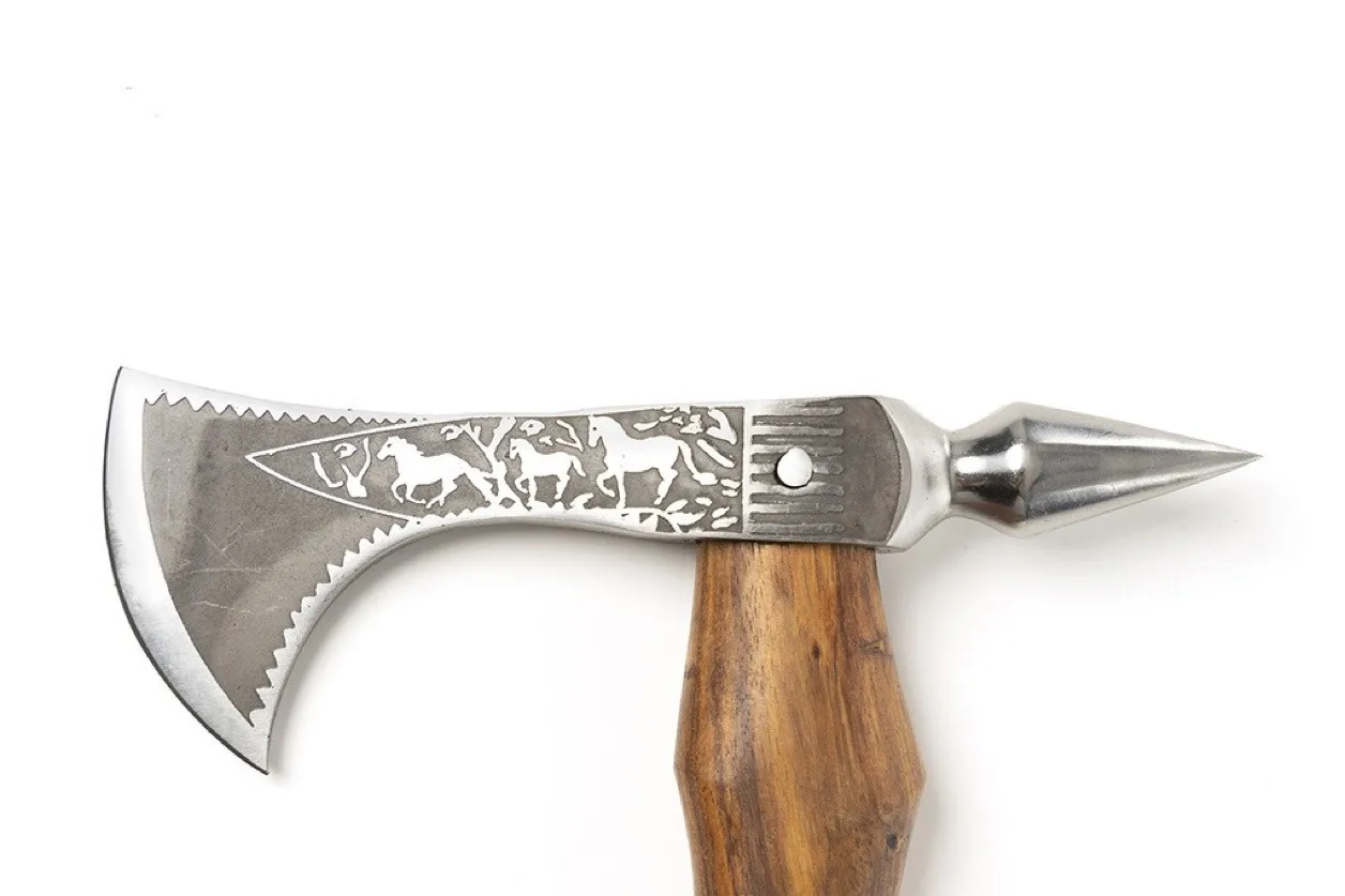 OEM 2022 Latest Model Wholesale Custom Hand Forged Hot Quality Stainless Steel Etching Tomahawk Viking Axe