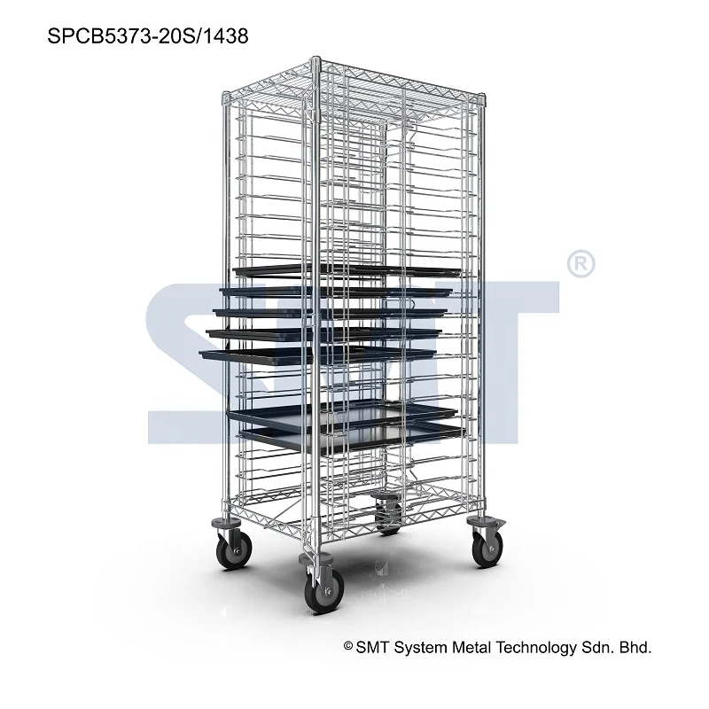 Hot Selling Transport Storage SMT Stainless Steel PCB Cart Handling Industrial Cleanroom Cart