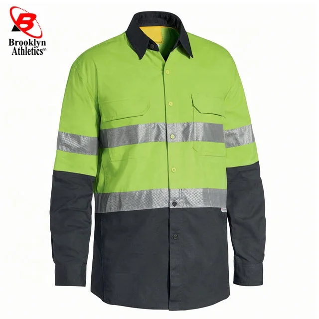 Best Construction reflective tape Shirts Men Mechanic Long Sleeves Shirt For Men