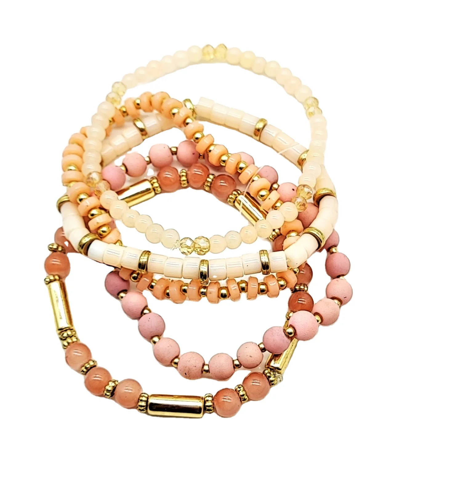 Bohemian fashion bead handmade set jewelry bracelet  6 Sets Bohemian Stackable Bead Bracelets for Women Stretch Multilayered