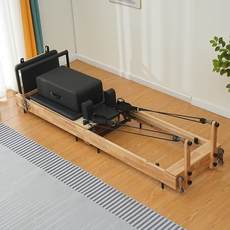wood gym home fitness machine hot selling yoga pilates equipment high quality foldable pilates reformer