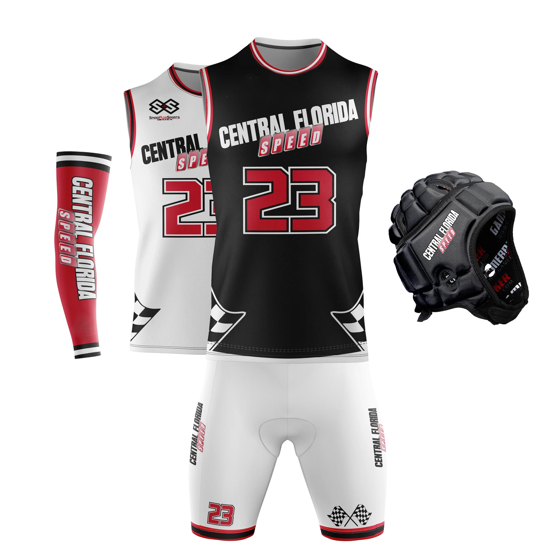 Custom Team Logo & Numbers sublimated 7v7 football uniform in best design top quality 7 on 7 compression shorts