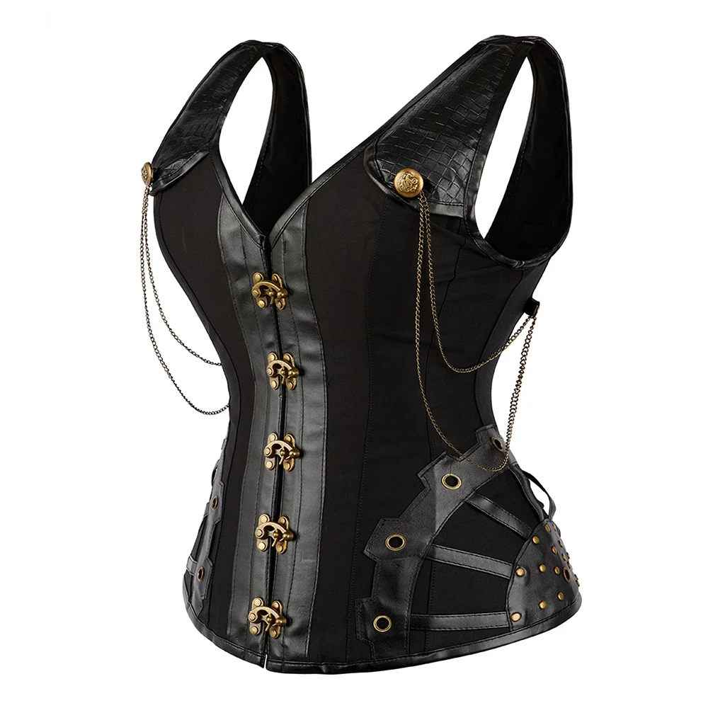 2024 Premium Quality Corset Sexy Bustier Top Gothic Leather Corset Vest Sharpe Women Body Slimming Belly Corset