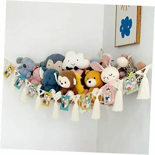 Buy Macrame Teddy Hammock Net For Hanging Stuff Animals Boho Net Storage Wall Hammock Storage Kids Room
