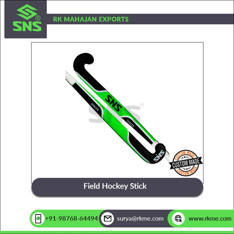 Premium PU Paint Finish 7-ply Laminated Blade and 3-ply Laminated Handle Wooden Field Hockey Stick from Indian Supplier