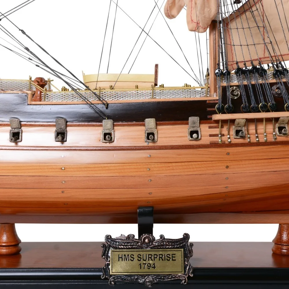 HMS Surprise 60cm Handcrafted Wooden Replica with Display Stand, Collectible, Decor, Gift, Wholesale