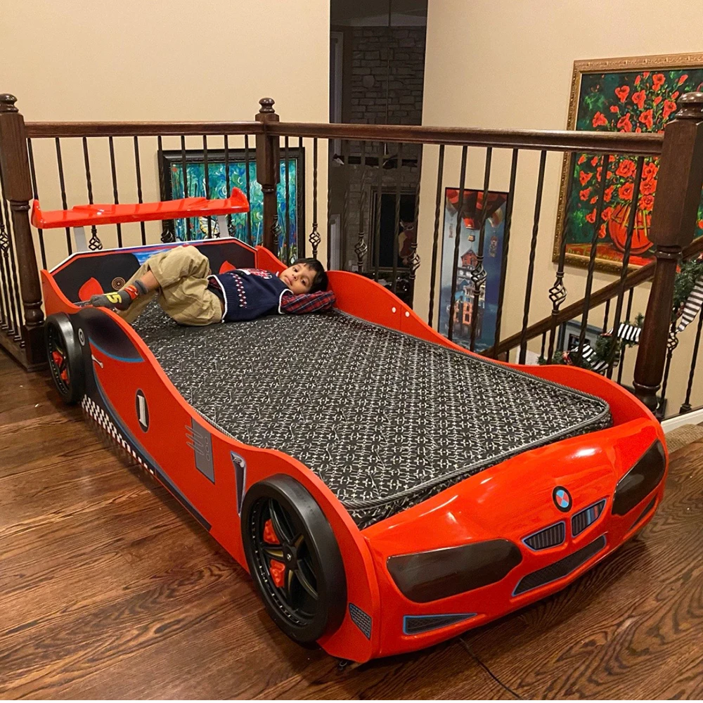 Little tikes car bed, car bed with sounds, lights and remote controller car bed step 2 race car bed