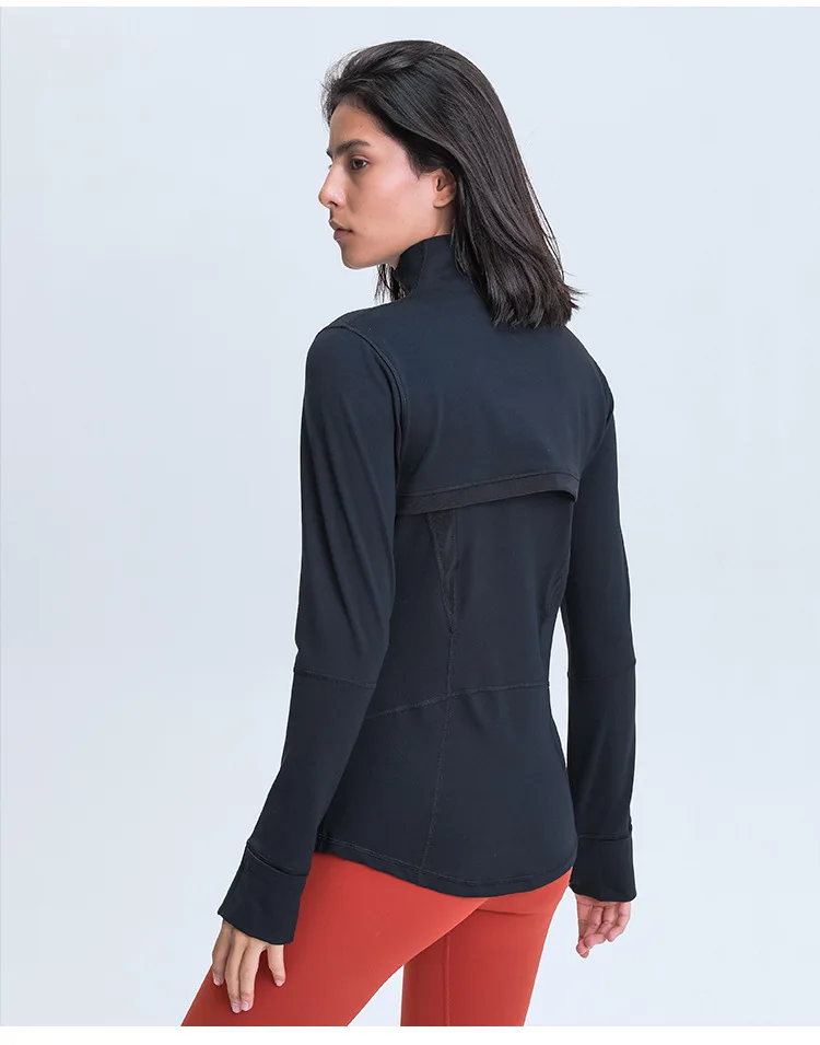 Wholesale Women Sportswear High Quality Spandex Jacket Custom Sports Gym Yoga Wear Workout Women Zip Fitness Jacket