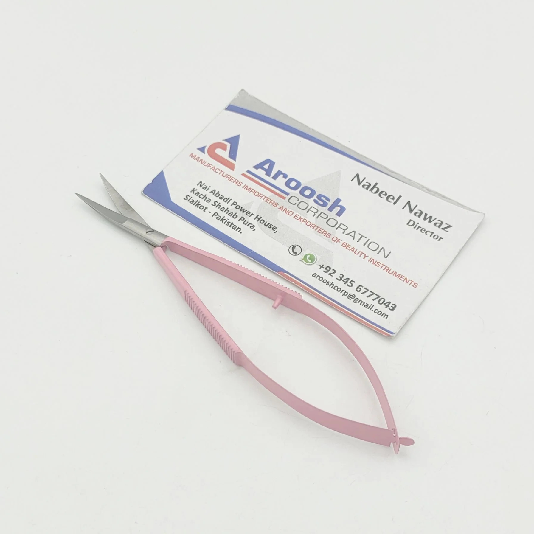 Baby Pink Coated Stainless Steel Micro Spring scissors Eyelash Scissor