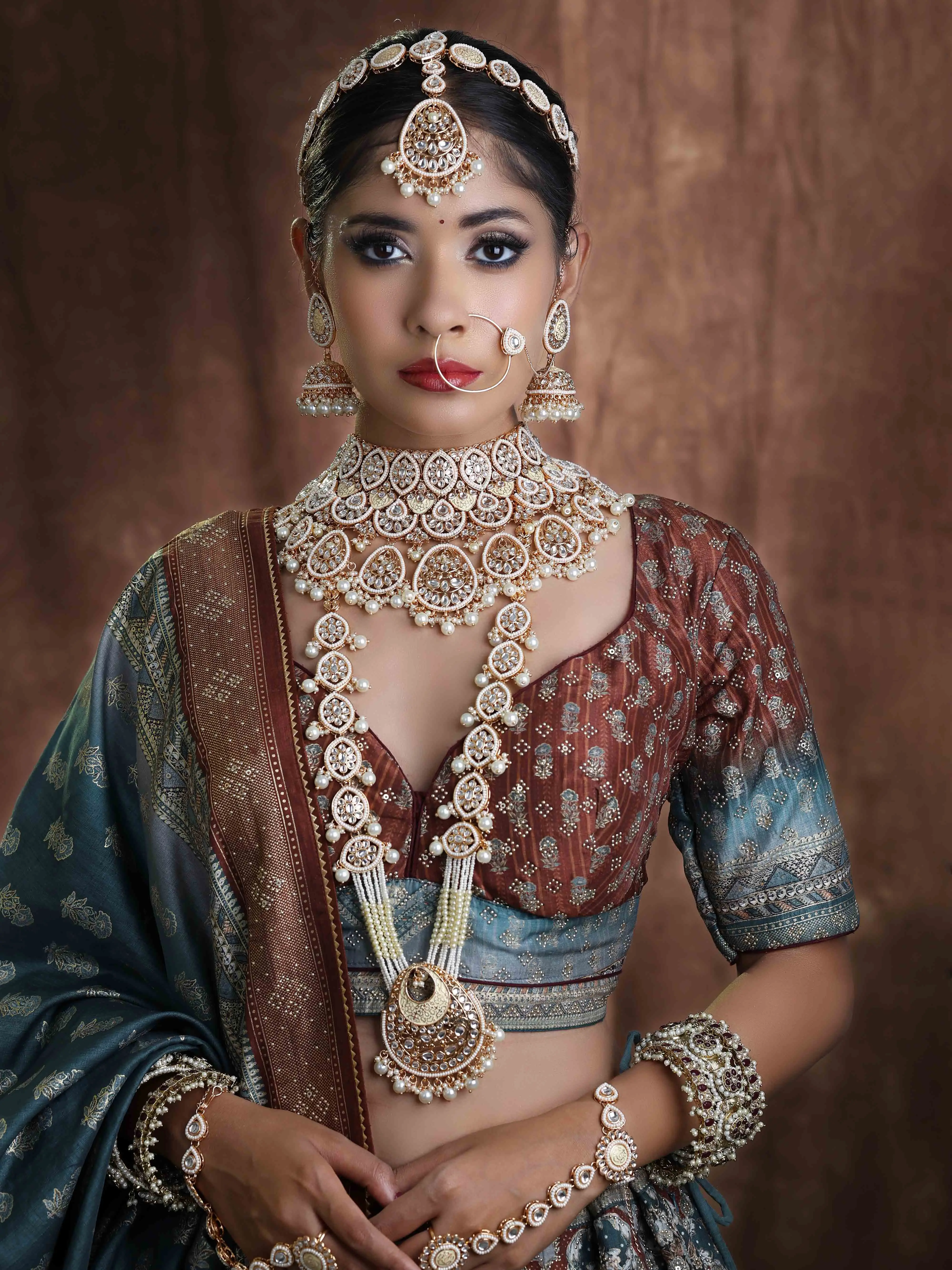 Свадебная коллекция Regal Chandbali Kundan с жемчугом Dulhan свадебный набор