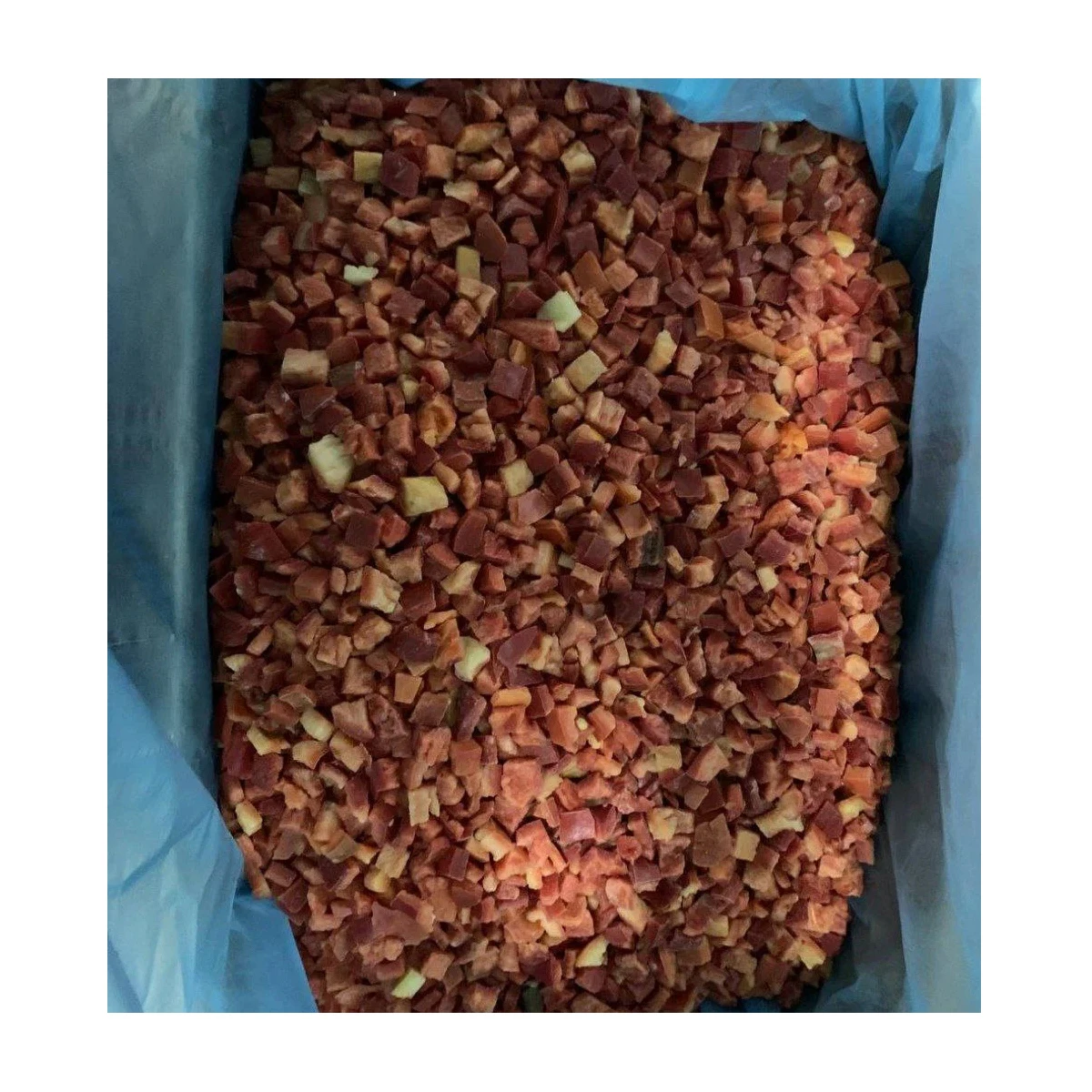 High quality 12 kg sliced into strip frozen vegetables from Uzbekistan chopped red bell pepper pieces for food