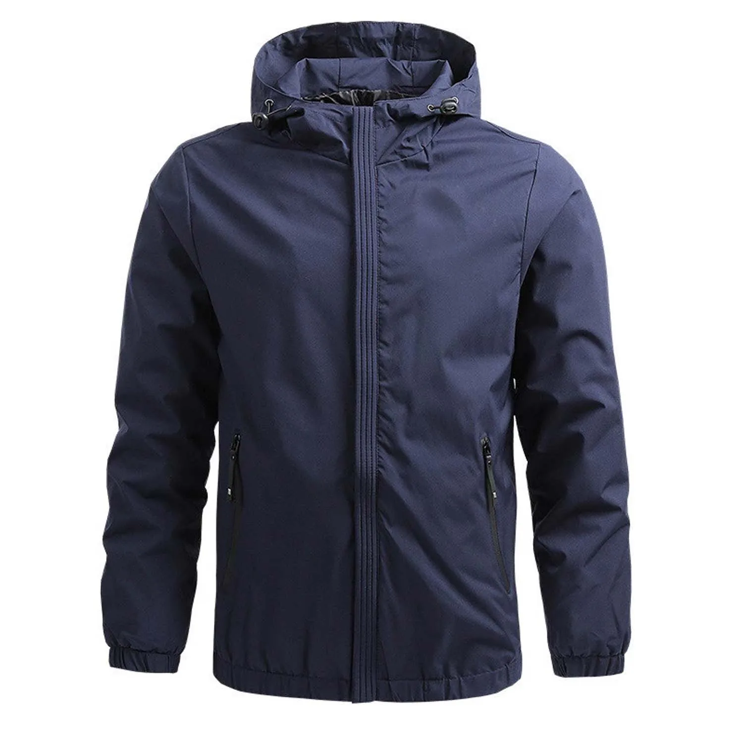 Custom Band Collar Polyamide Polyester Red Zip Up Plain Men Bomber Jacket High Quality Causal Sleek Men Bomber Jacket