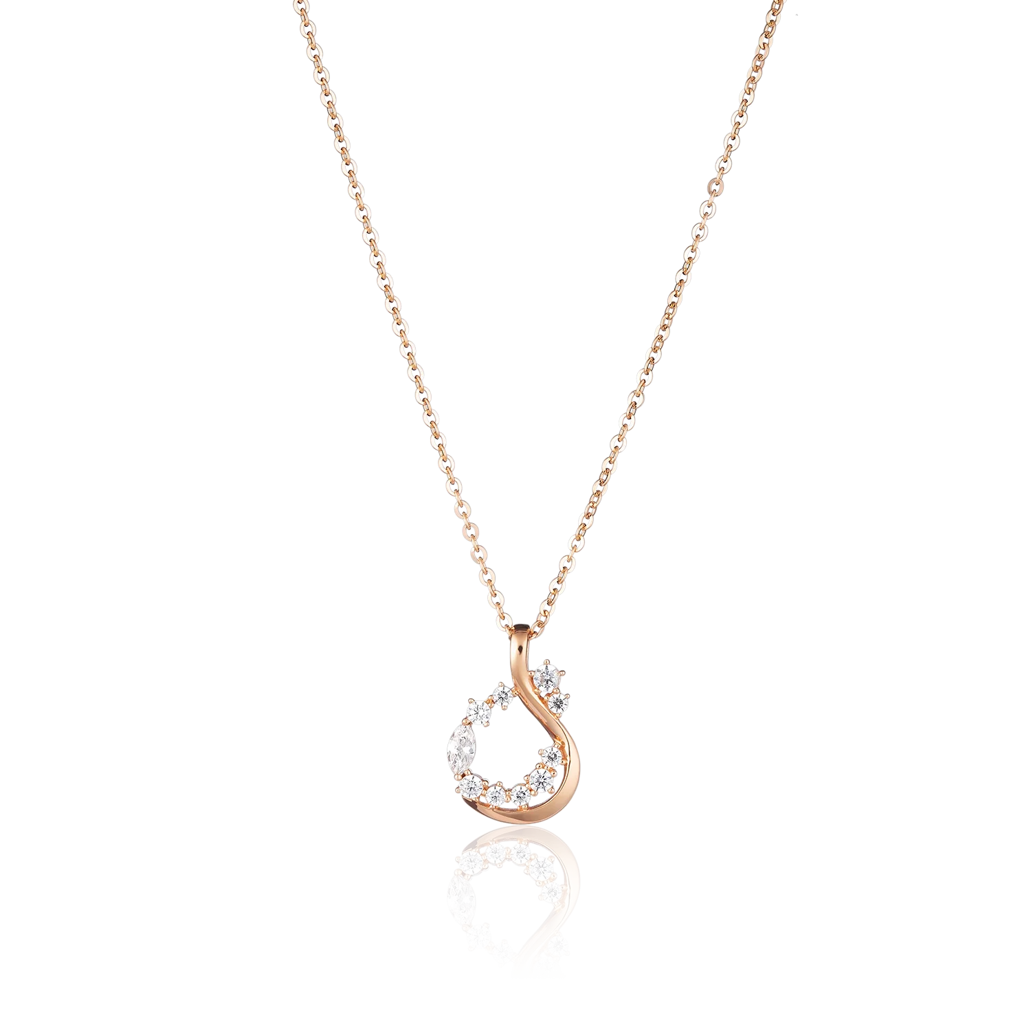 Trendy Design Pendant Chain Necklace Jewelry 14k Gold Jewelry Wholesale With Cz Stone for Women Vietnam Manufacturer DCPTB313